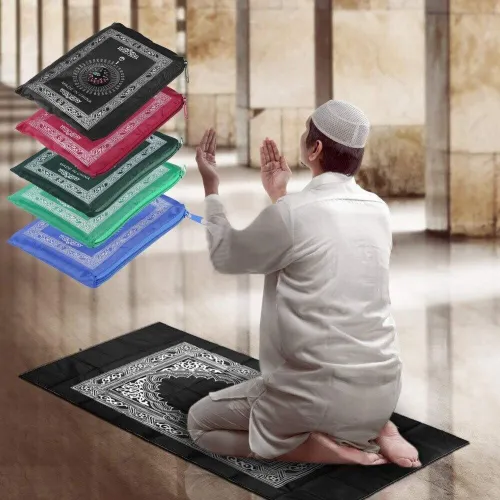 Muslim Pocket Prayer Mat With Compass